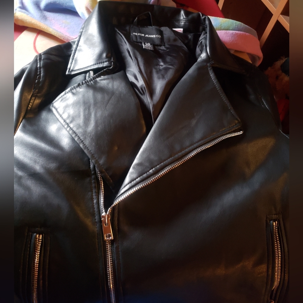 Silver Jeans faux leather jacket new